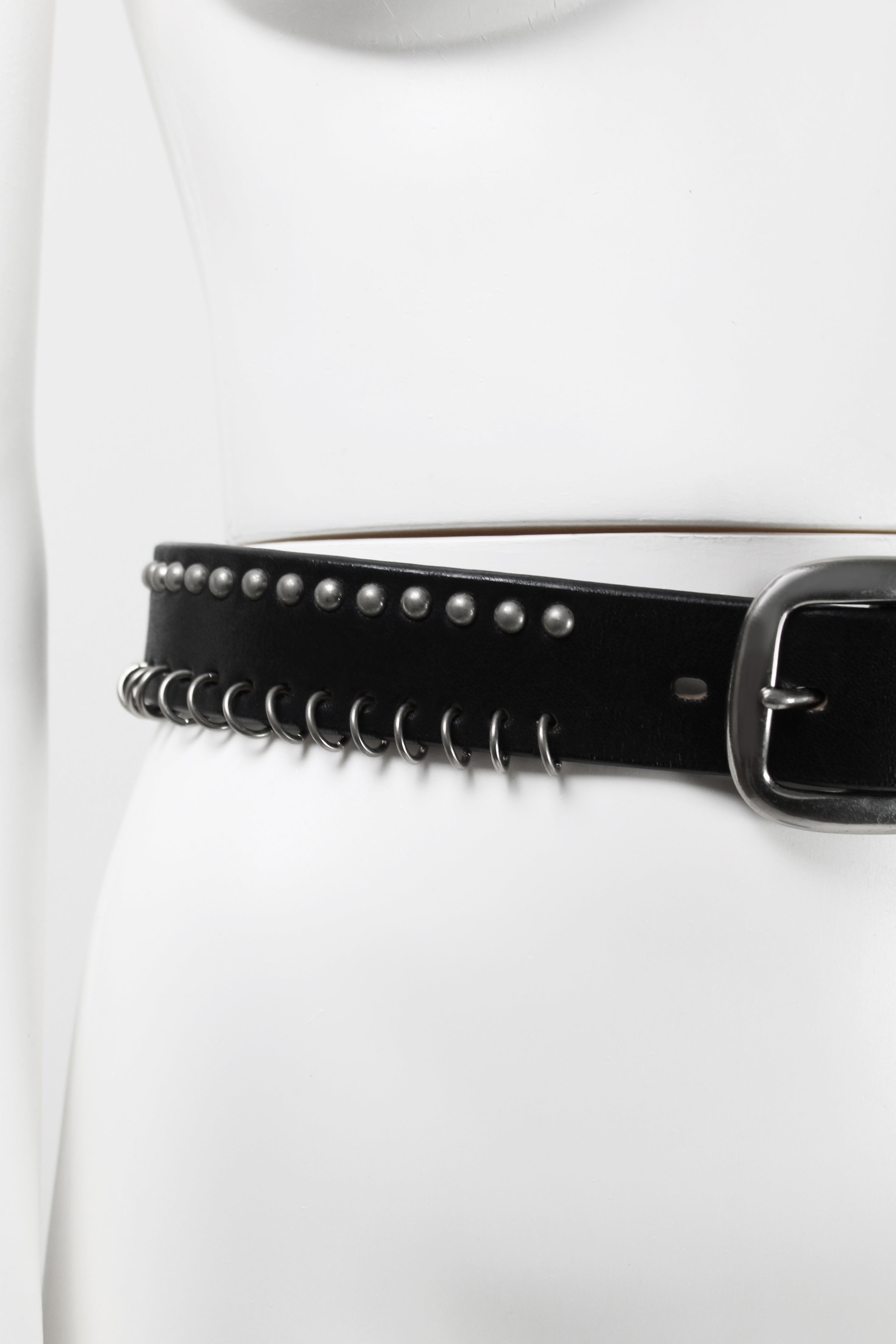 YOHJI YAMAMOTO FW 2004 METAL STUDDED AND PIERCED BELT