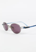 YOHJI YAMAMOTO 1990'S MATTE SILVER AND BLUE ACETATE SUNGLASSES