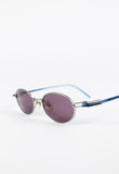 YOHJI YAMAMOTO 1990'S MATTE SILVER AND BLUE ACETATE SUNGLASSES