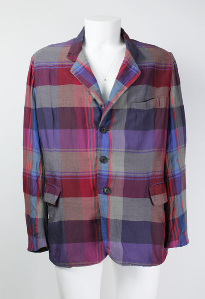 YOHJI YAMAMOTO POUR HOMME SS 1996 CHECKED RAYON JACKET