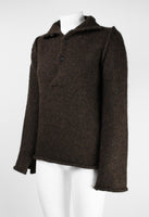 YOHJI YAMAMOTO Y'S FW 2002 BUTTON UP COLLAR WOOL KNIT JUMPER