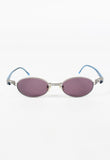 YOHJI YAMAMOTO 1990'S MATTE SILVER AND BLUE ACETATE SUNGLASSES